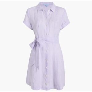 Hill House The Laura Dress - Lilac Stripe Linen